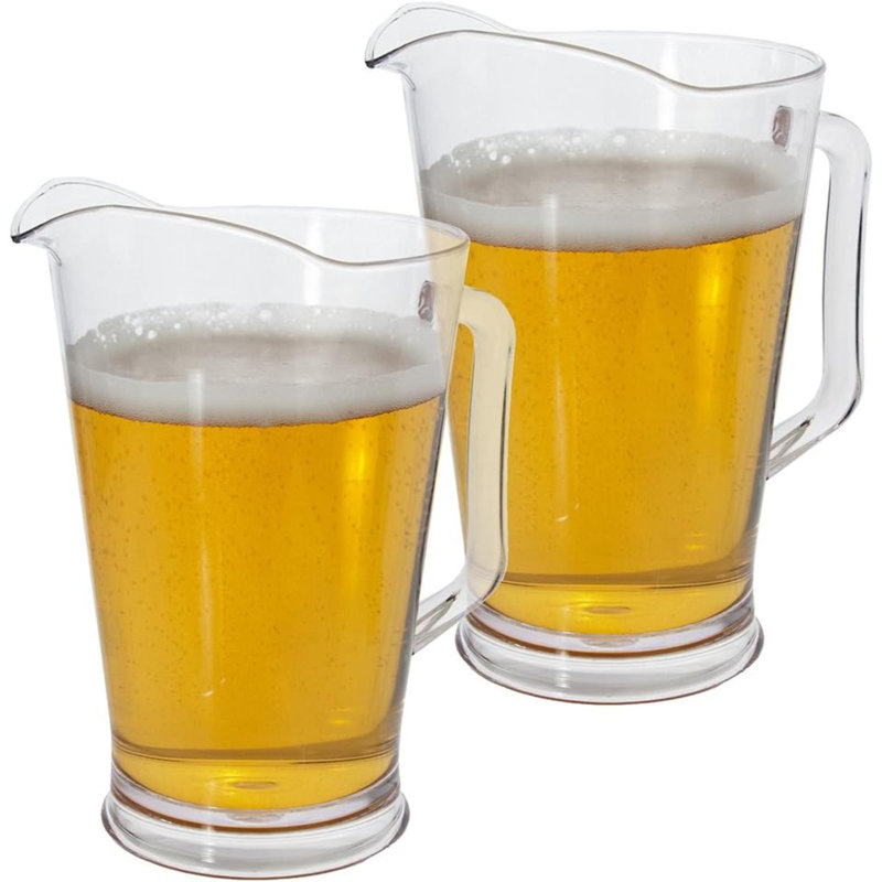Ensemble de 2 pichets bistro bistro transparent réutilisable sans BPA fabriqué aux États-Unis Ensemble de pichet intérieur et extérieur pour jus de limonade, boisson gazeuse et bière