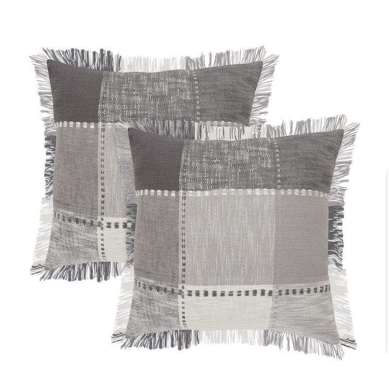 Coussin décoratif à franges 