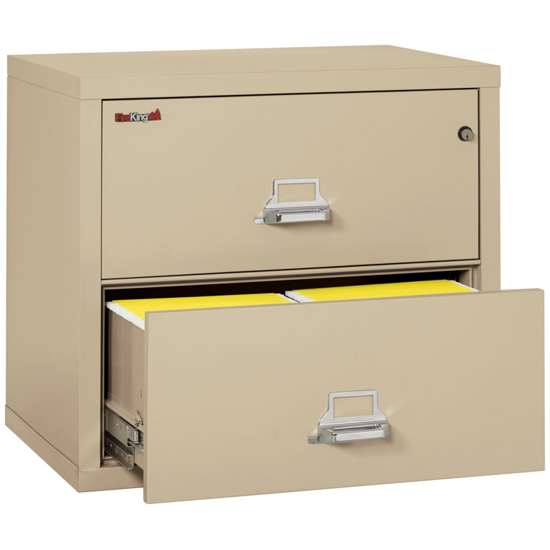 Fireproof 2 - Drawer File Cabinet, Parchment, Key Lock