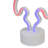 9" Blue And Red LED Neon Style Rocket Ship Table Light
