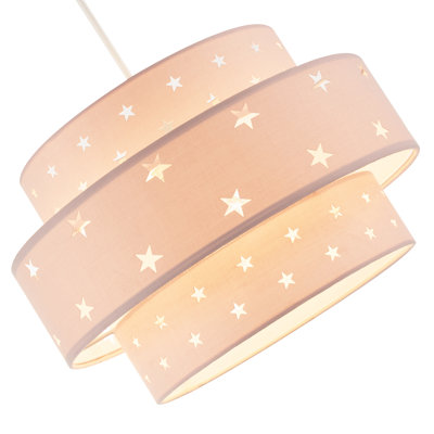 19 cm H Drum Fabric Pendant Shade ( No Direct Attachment Method ) in Pink