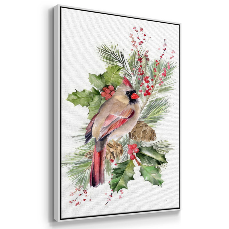 Cardinal Holly Christmas Collection B, H 25 po x l 17 po x P 1,5 po, Blanc