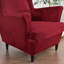 Housse pour fauteuil à oreilles extensible 2 pièces en velours doux-1863515304