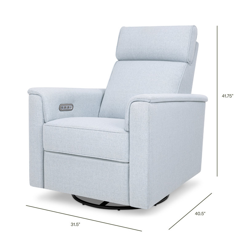 Chambray Eco-Twill Power Recliner with Swivel and Glider