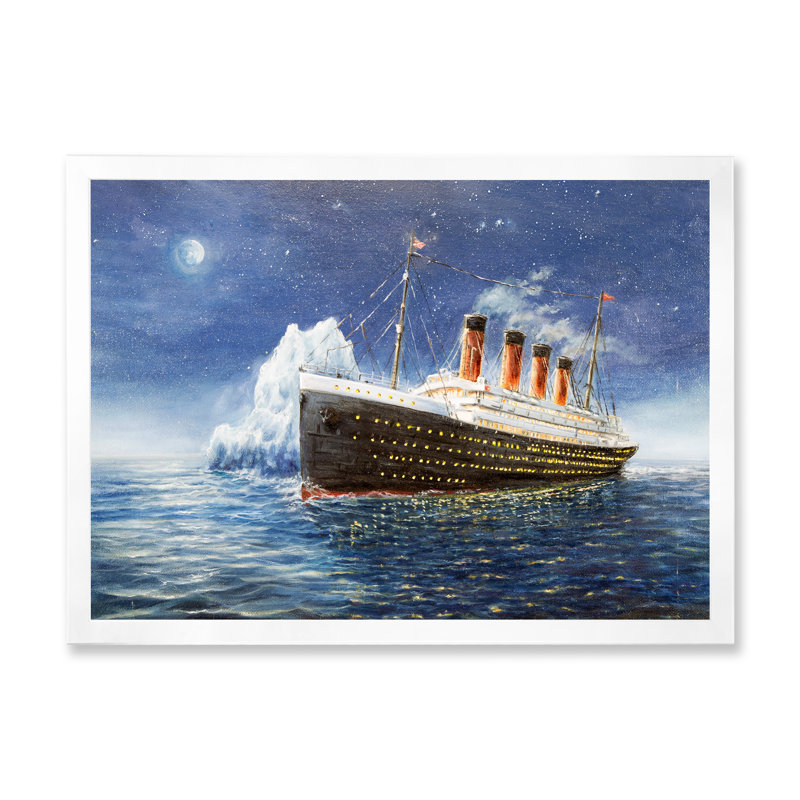 Titanic - reproduction sur toile, H 8 po x l 12 po x P 1 po, Toile blanche avec cadre photo