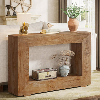 Console canapé, tablette rectangulaire en bois de 47 po, tablette ouverte