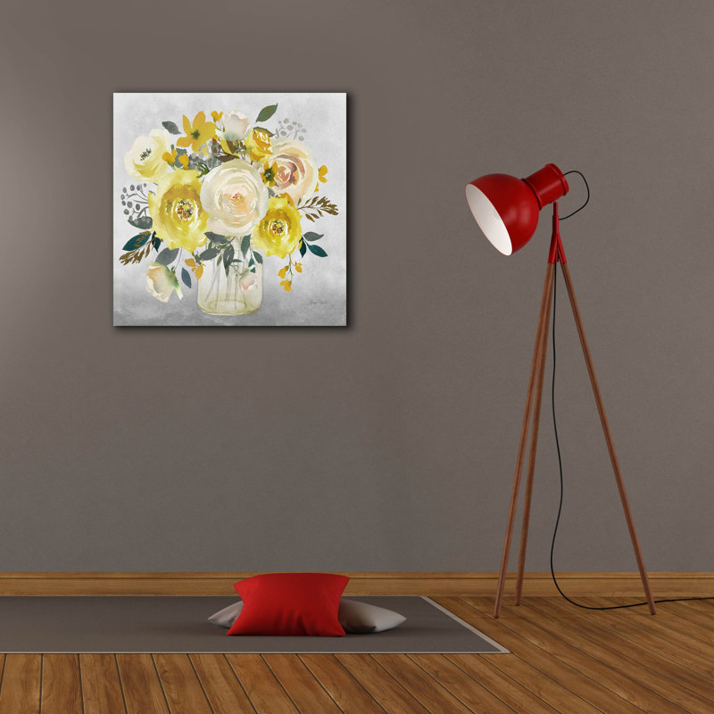  «Beautiful Floral Bouquet D» par Jean Plout, art mural sur toile, 26 po x 26 po, H 26 po x l 26 po