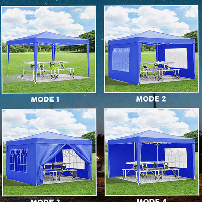 10'X10' Portable Pop-Up Canopy With 4 Removable Sidewalls, UPF 50+ Sun Protection, Ideal For Outdoor Events And Camping