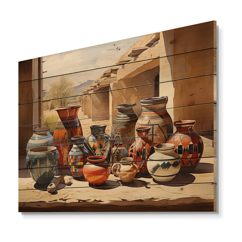Native Art Pueblo Pottery II, 24" H x 32" W x 0.78" D