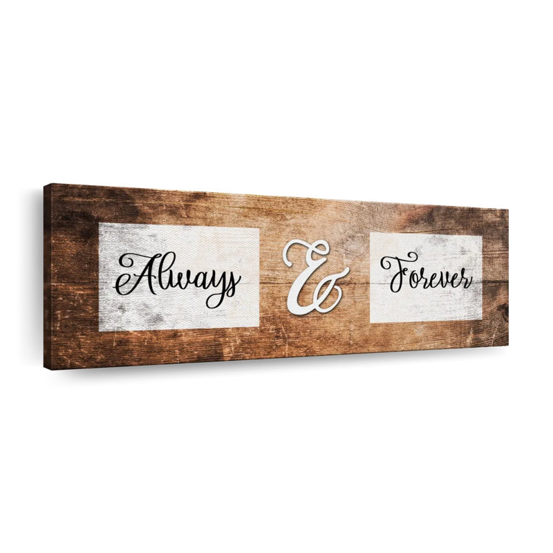 Citation de mariage «Always And Forever», H 15 po x l 45 po x P 1,25 po