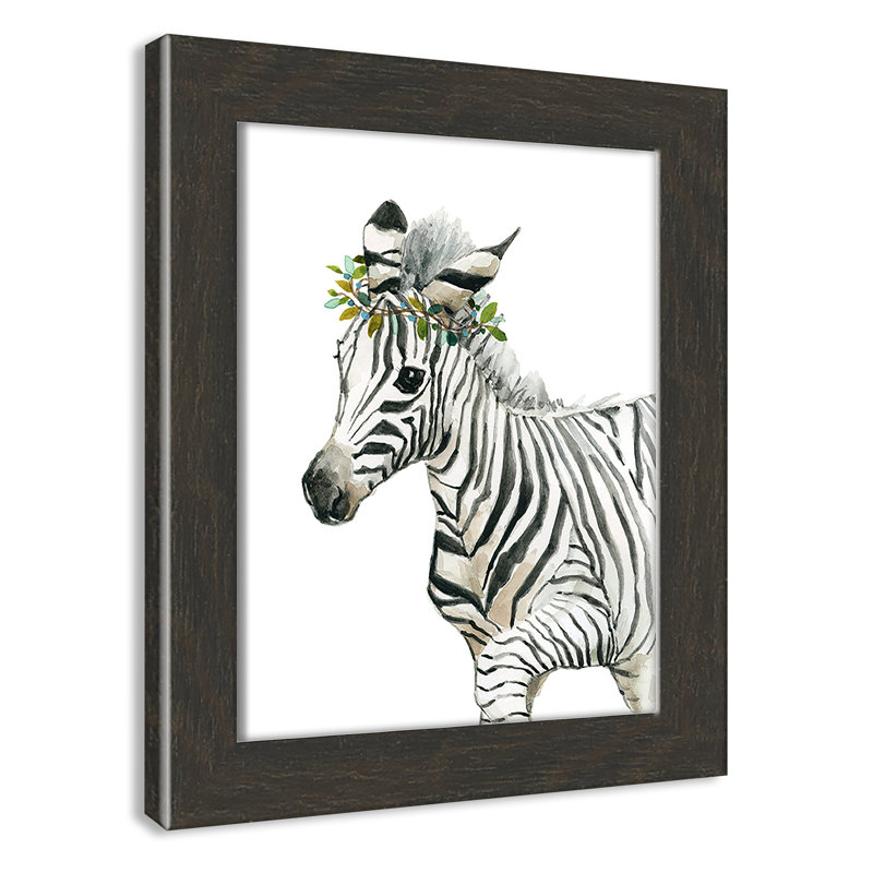 «Savannah Zebra», art encadré, H 12 po x l 10 po x P 0,625 po, Cadre noir