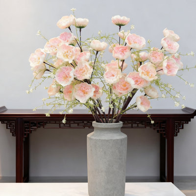 10 pièces bouquet de fleurs d'azalée artificielle, 22 pouces de fleurs de soie simulées, jardin, cuisine, bureau, table, vase, fleur décorative, champagne
