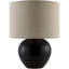 Lampe de table en céramique avec abat-jour tambour en lin -2035258839