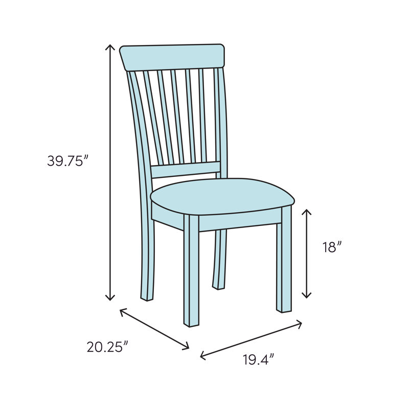 Chaise de salle à manger à dossier à lattes Isamu