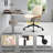 Armless Desk Chair With 360°Swivel Wheels, Ergonomic Adjustable Height Computer Chair For Home Office,Pu Leather With Modern Walnut Drafting Chairs For Office, Reading Nook-173774478