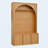 Farmhouse Hall Tree with Adjustable Shelves, Storage Bench & 3 Cabinets, Natural Teak-1257781904