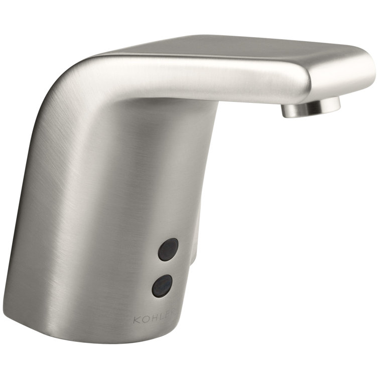 KOHLER Sculpted Cell-Powered Single Hole Touchless Bathroom Faucet with Mixer in Polished Chrome