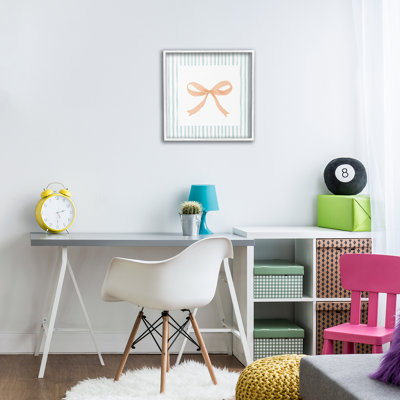 «Orange Bow» avec bordure rayée, estampe numérique, design par Patricia Pinto