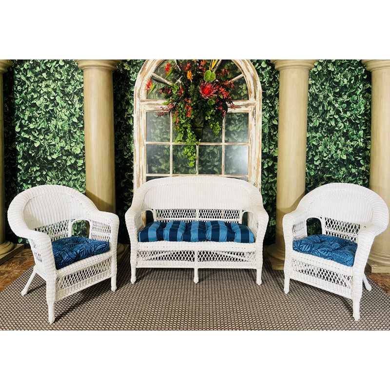 Coussin de siège d'extérieur 3 pièces Bayou Breeze l 44 po x P 19 po, Bleu clair