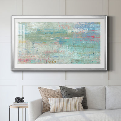 «Pastel Watergarden», reproduction d'art encadrée de qualité supérieure - prête à être accrochée