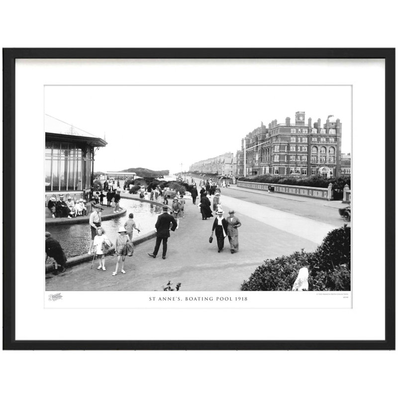 St Annes, Boating Pool 1918 - Single Picture Frame Print, 40cm H x 50cm W x 2.3cm D