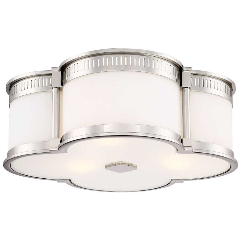 Leija Glass LED Flush Mount, Polished Nickel