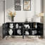 Buffet Mid-Century moderne 63 po - 5 pieds de support et 4 tablettes réglables - Armoire de rangement pour l'entrée ou le salon - Noir-501646214