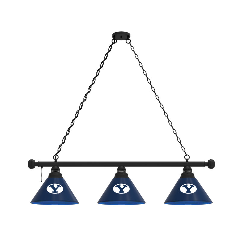 3 - Light Pool Table Lights Pendant, Black, BYU Cougars