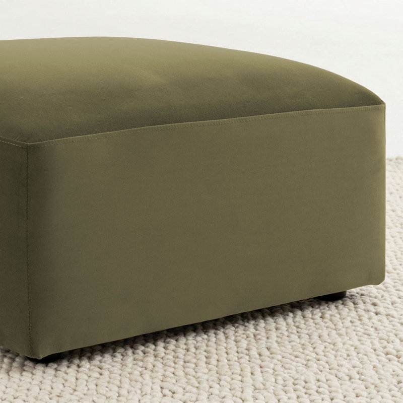 Canapé d'angle modulaire surdimensionné en forme de U, assise profonde, revêtement en velours performant et deux poufs
