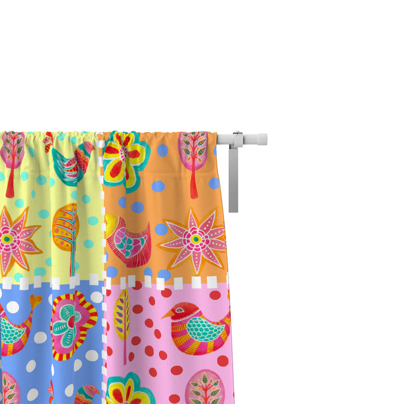 Panneaux de rideaux semi-transparents à motif floral, L 56 po x L 78 po