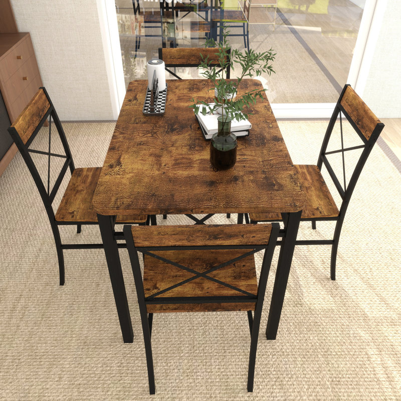 4 - Person Four Leg Dining Set (Set Of 5)