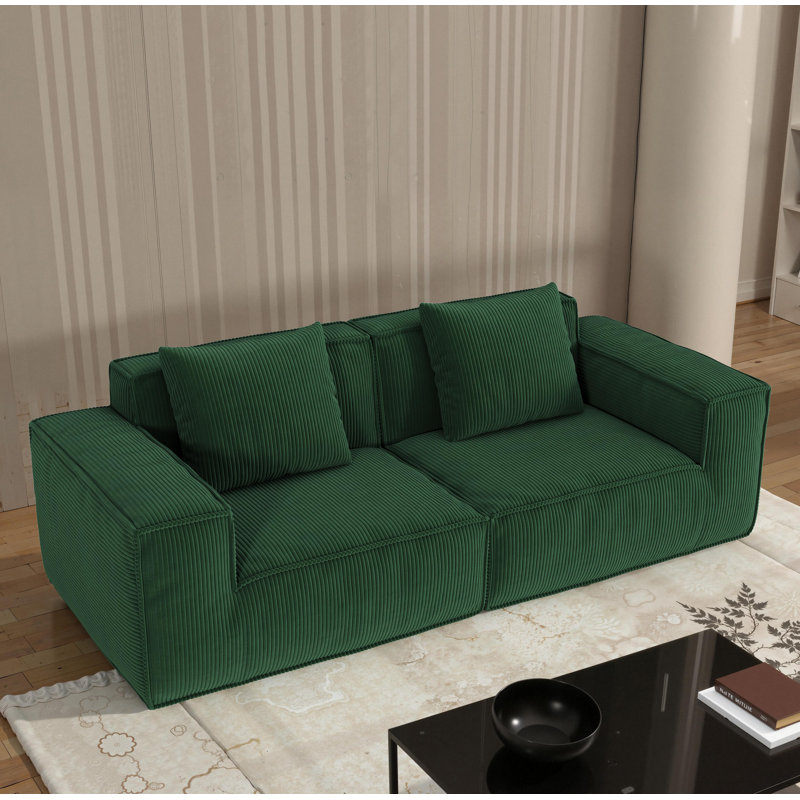 Le canapé modulaire peut être converti en un canapé-lit surdimensionné., Vert