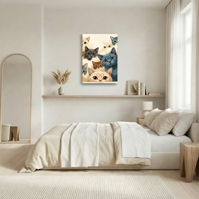 Toile bleue sur fond beige