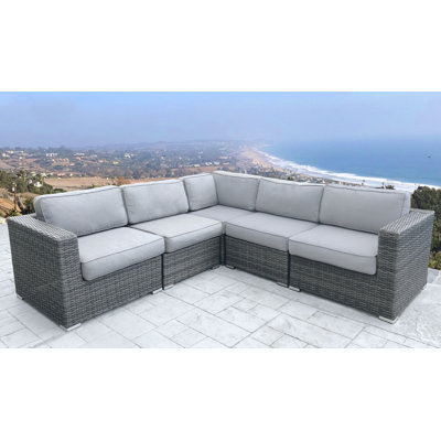 Ana Fully Assembled Patio Sectional With Cushions