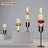 Black+Red+White Iron+Glass Free form Floor Lamps