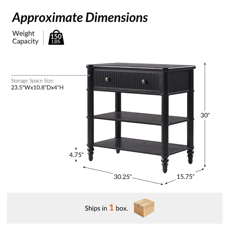 Table de bout Derk, Noir