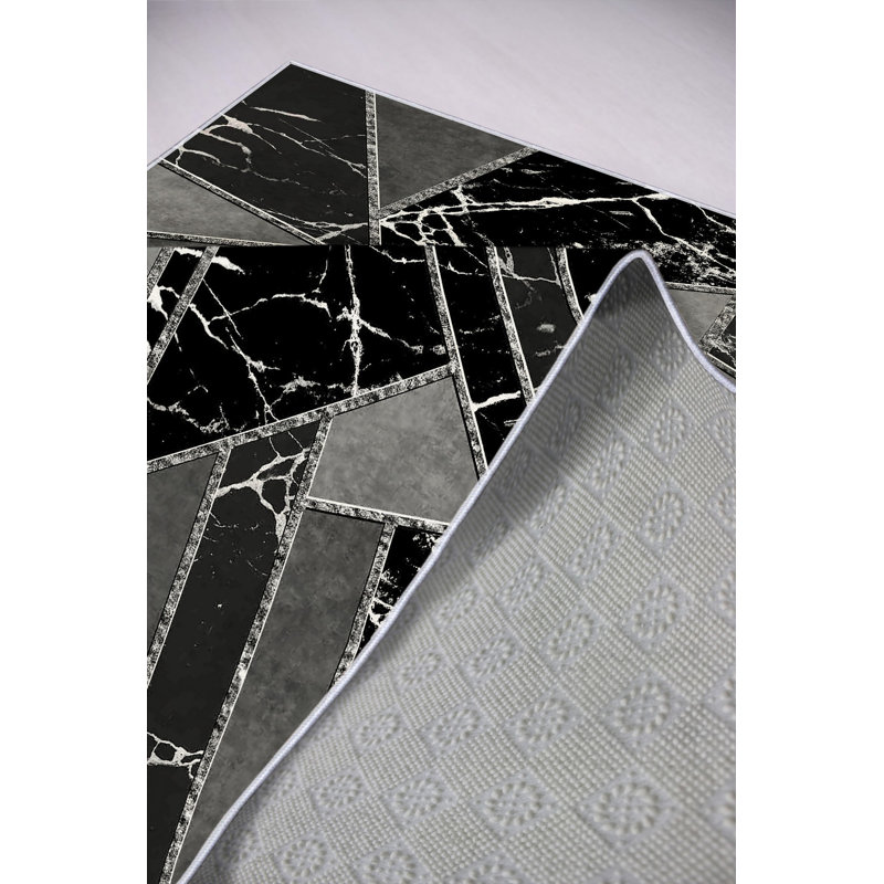 Premium Hall Carpet, 3.3 x 6.6 ft, Grey | 100% Polyester, 650 g/m² | Antibacterial, Non-Slip PVC Dot Underside | Machine Washable, Eco-Friendly, 0.2 in Pile Height | Perfect for Entryway, Living Room & Bedroom