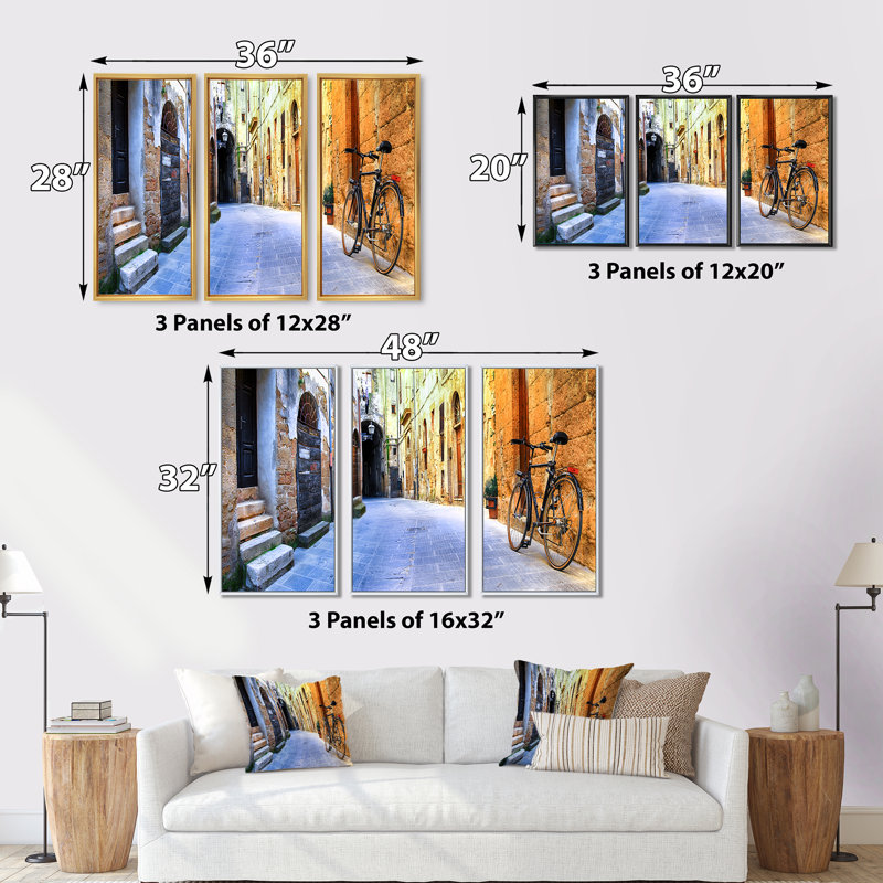Ensemble de 3 impressions sur toile encadrées, Cadre noir, H 28 po x l 36 po x P 1 po