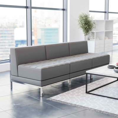 Ensemble de salon modulaire en cuir 3 pièces avec dossier tendu Hercules Imagination Series