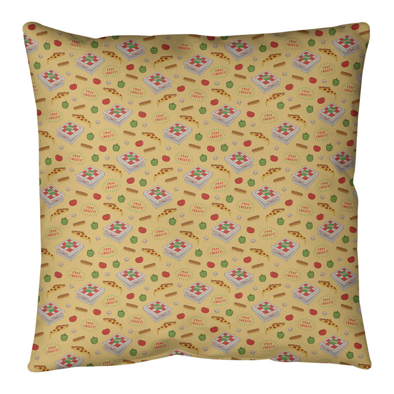 Coussin de sol pizza, H 28 po x l 28 po, Beige