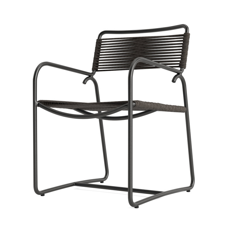 Walter Lamb Outdoor Armchair, Textured Pewter/Coal