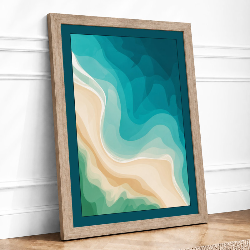 Aerial Forms Abstract - Framed Print, Oak, A4 - 29.7 x 21.0 cm