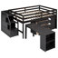 Lit mezzanine avec 3 tiroirs et bureau portable pour une utilisation polyvalente dans un bureau de chambre à coucher