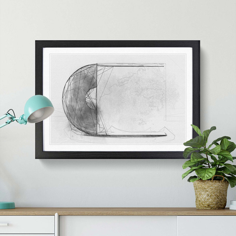 Vinyl Record in Abstract - Picture Frame Graphic Art Print, Black, 60cm H x 91cm W x 2cm D