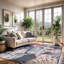 Tapis floral intérieur / extérieur-2003440347