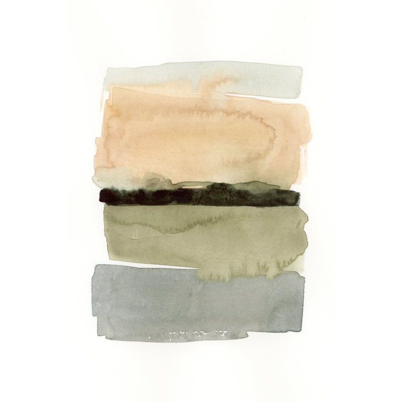 Peachy Horizon II - Painting, 46cm H x 30cm W, Wrapped Canvas