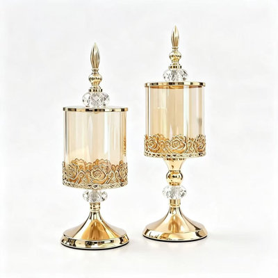 11.42 Inch and 12.99 Inch Sealed Glass Candy Jar