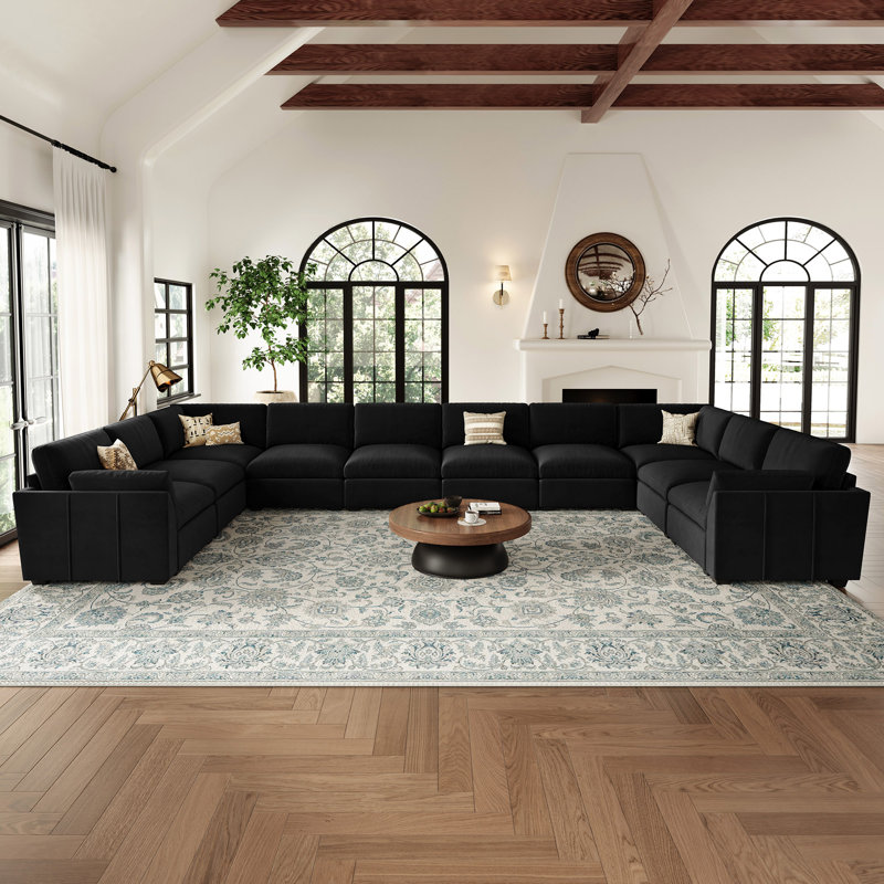 Canapé modulaire Knaack, Velours noir