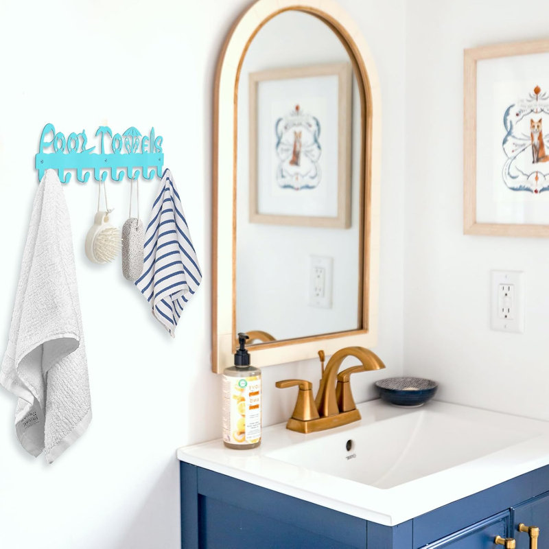 Porte-serviettes mural pour piscine avec 8 crochets, Peint