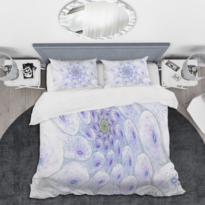 Cellular Pastel Spiral - Ensemble de housse de couette moderne - Microfibre de polyester